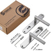Edelstahl Türgriff-Set für Eingangstüren mit Profilzylinder (PZ) und 72 mm Lochabstand. Enthalten: 2 Türschilder mit Griff, Vierkantstift 100 x 8 x 8 mm, Schrauben (4 x 20 mm), 60 mm kürzbare Verbindungsstifte, Montagewerkzeug und Zubehör. Geeignet für links und rechts öffnende Türen. Verpackung „Stahlia Premium Line“.