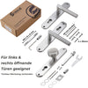 Edelstahl Türgriff-Set mit Knauf für Eingangstüren mit PZ-Profilzylinder-Lochung (72 mm Lochabstand). Inklusive 2 Türschildern und 1 Knauf), Vierkantstift 100 x 8 x 8 mm, kürzbaren 60 mm Schrauben undnormalen Schrauben (4 x 20 mm), Inbusschlüssel sowie Umbausatz für links und rechts öffnende Türen. Verpackung „Stahlia Premium Line“.