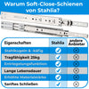 Vergleich der Stahlia Schubladenschienen mit Mitbewerbern anhand der Produkteigenschaften