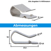 Die Abmessungen der Befestigungsklammern