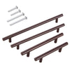 4 runde Möbelriffe in Braun und 4 Befestigungsschrauben