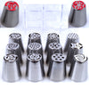 Russische Spritztüllen Set, 12 Pcs Russische Edelstahl Spritztüllen Set Edelstahl spritztüllen blumen set Kuchen Dekorieren Düsen für DIY Cupcakes Dessert