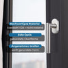 Edelstahl V2A Fenstergriff mit gebürsteter Oberfläche, rostfrei und langlebig. Ergonomisches Design mit sanft gerundeter Form für angenehmes Greifen. Perfekt für moderne Fensterlösungen.