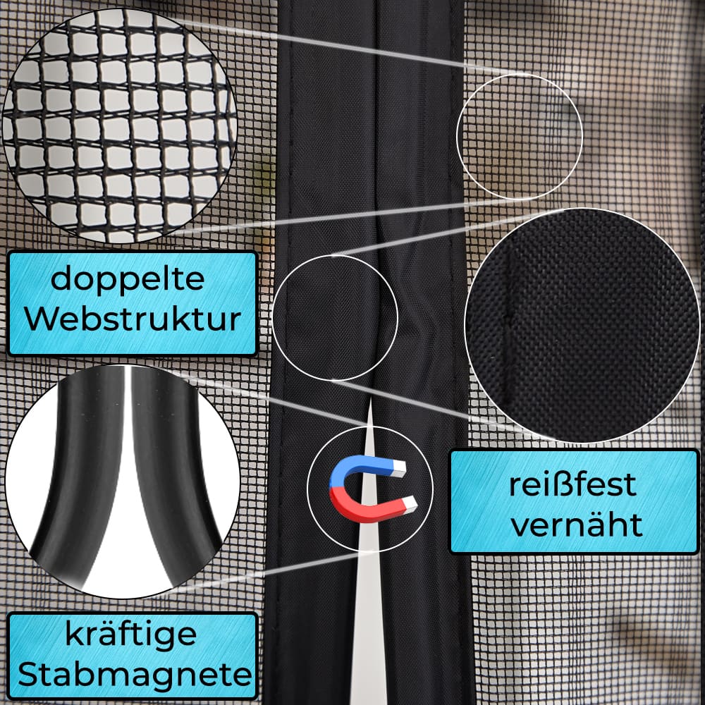 Fliegennetz Magnetvorhang Tür DIY Polyester Weiß