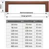 Maßtabelle der Schrankgriffe Kupfer