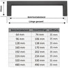 Maßtabelle der Schrankgriffe schwarz