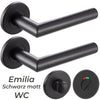 Schwarze Türgarnitur Emilia fürs WC