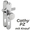 Einzelner Türgriff Cathy mit Profizylinder Schloss und Knauf