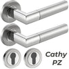 2 Türgriffe Edelstahl Cathy mit Profizylinder Schloss