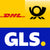 Logos von DHL, Deutsche Post, GLS
