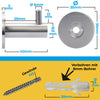 Wandhaken aus Edelstahl und die Bemaßung der einzelnen Bestandteile