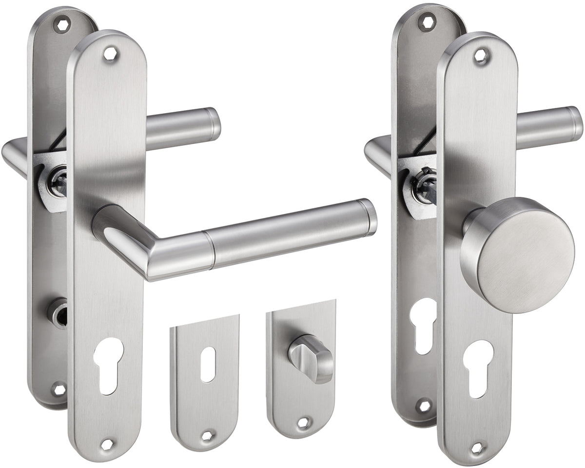 NUZAMAS Türschlösser Set Mit Glaskristallknopf - 2 Stück In Weiß Für Innen- & Außentüren