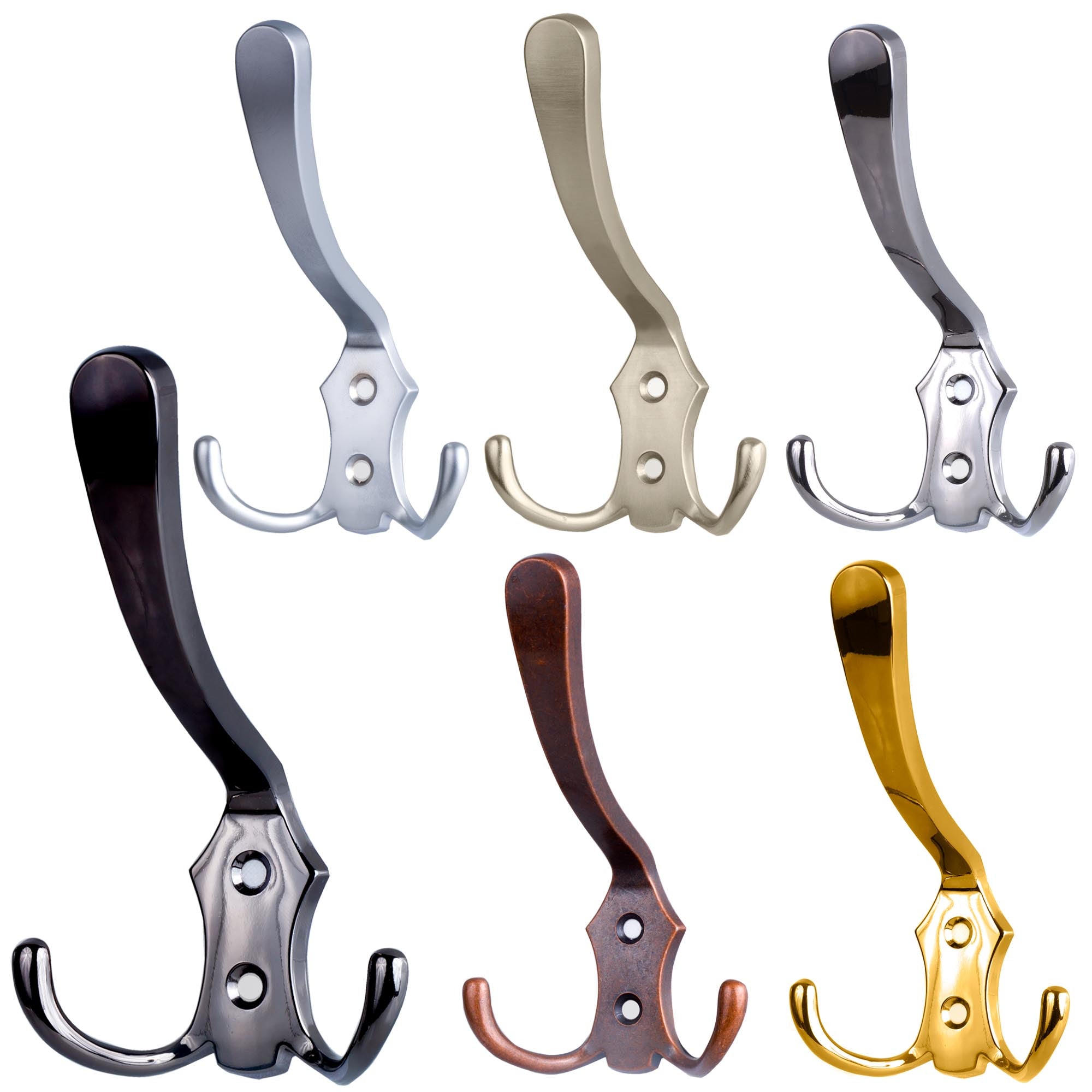 Garderobenhaken vintage lang in Silber, Schwarz, Gold Optik, Kupfer Optik