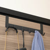 Türhakenleiste zum Einhängen in schwarz matt mit 6 Haken an einer Tür
